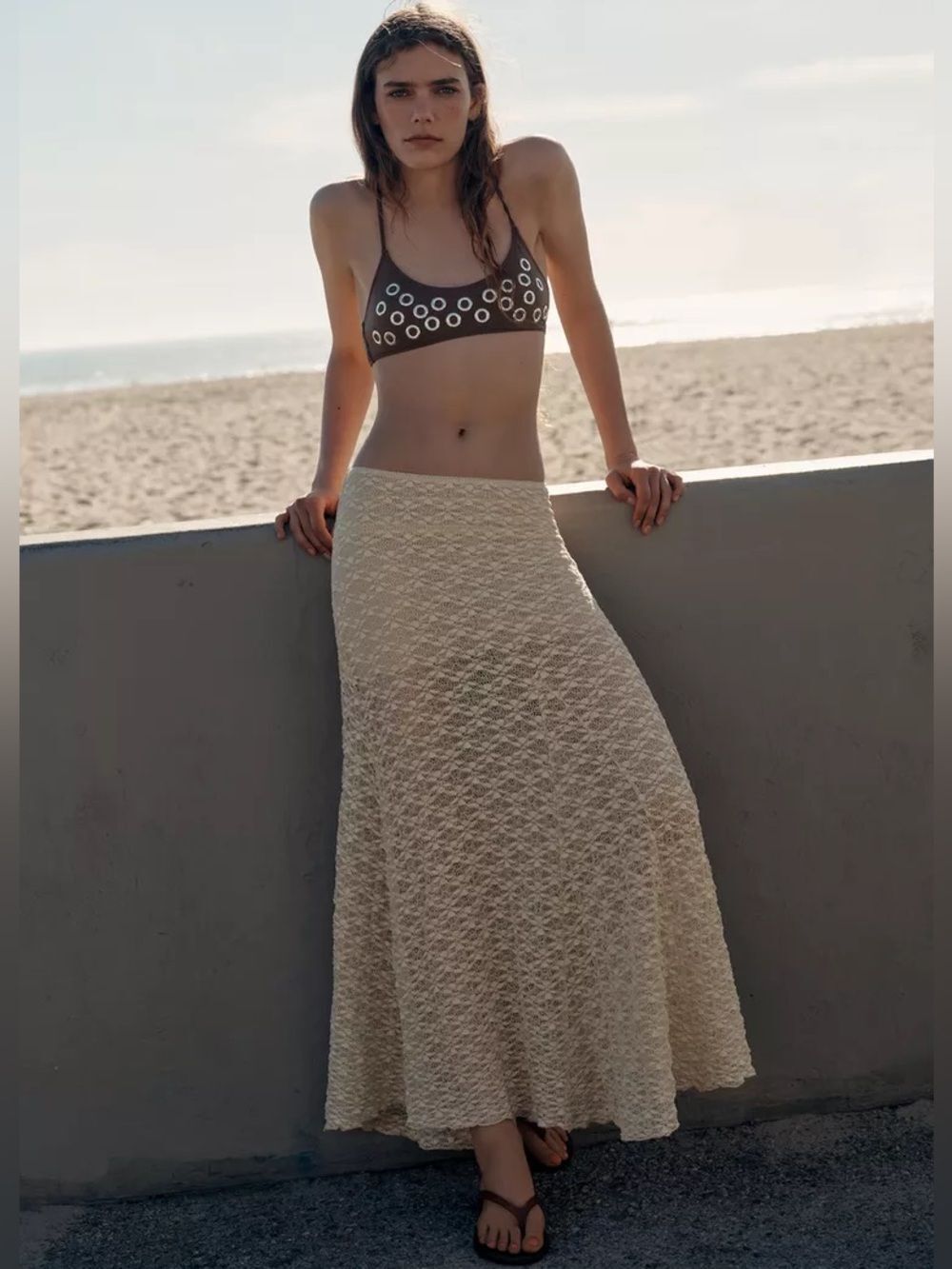 ZARA BOHO LONG LACE SKIRT